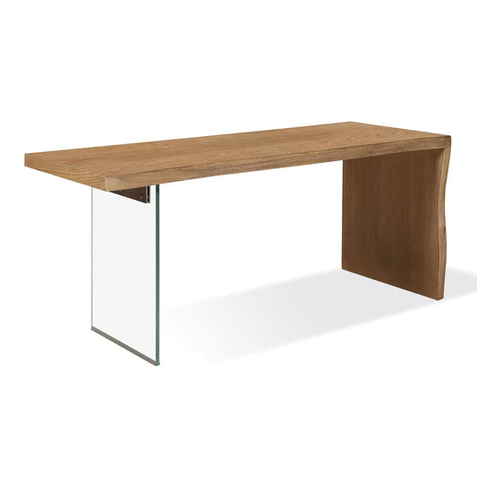 Modus One Modern Coastal Writing Desk  in White Oak and Glass