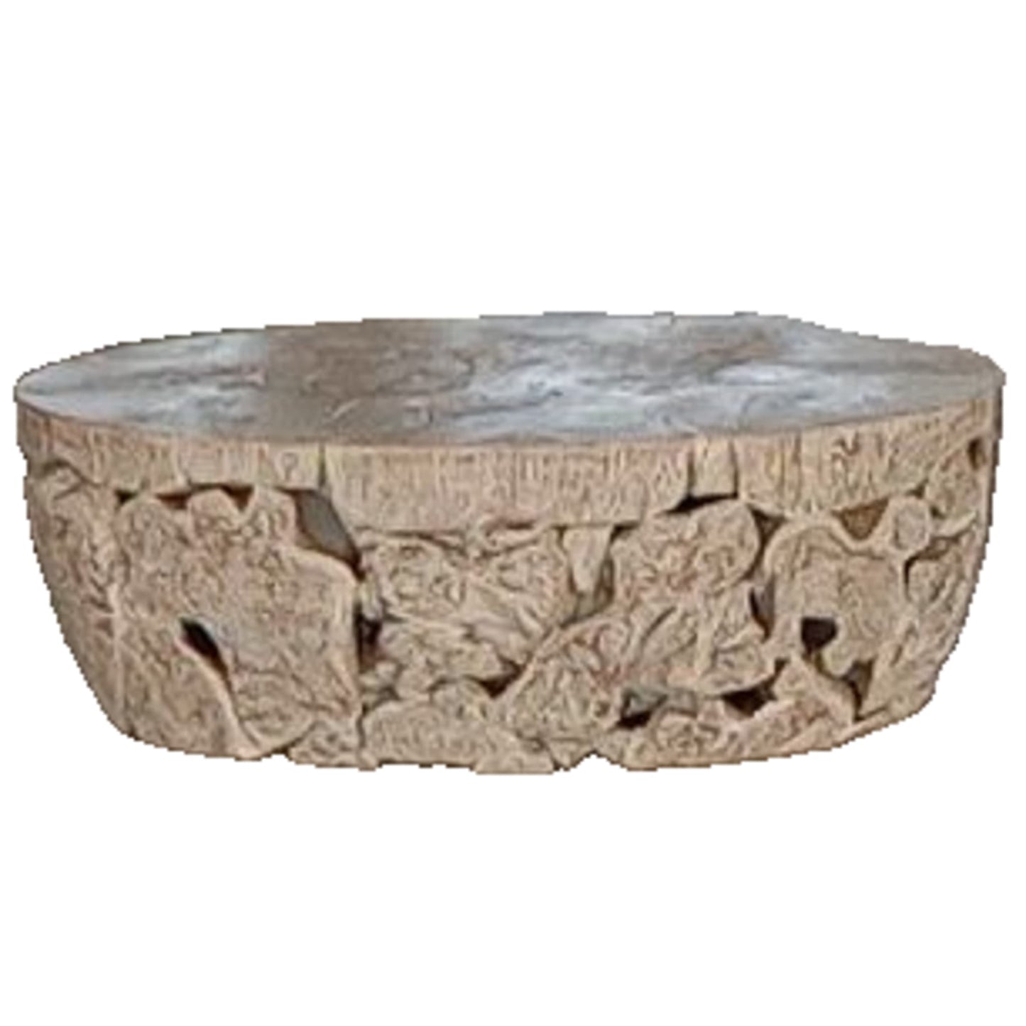Modus Modus One Teak Slice Solid Wood Coffee Table in Bleached Teak