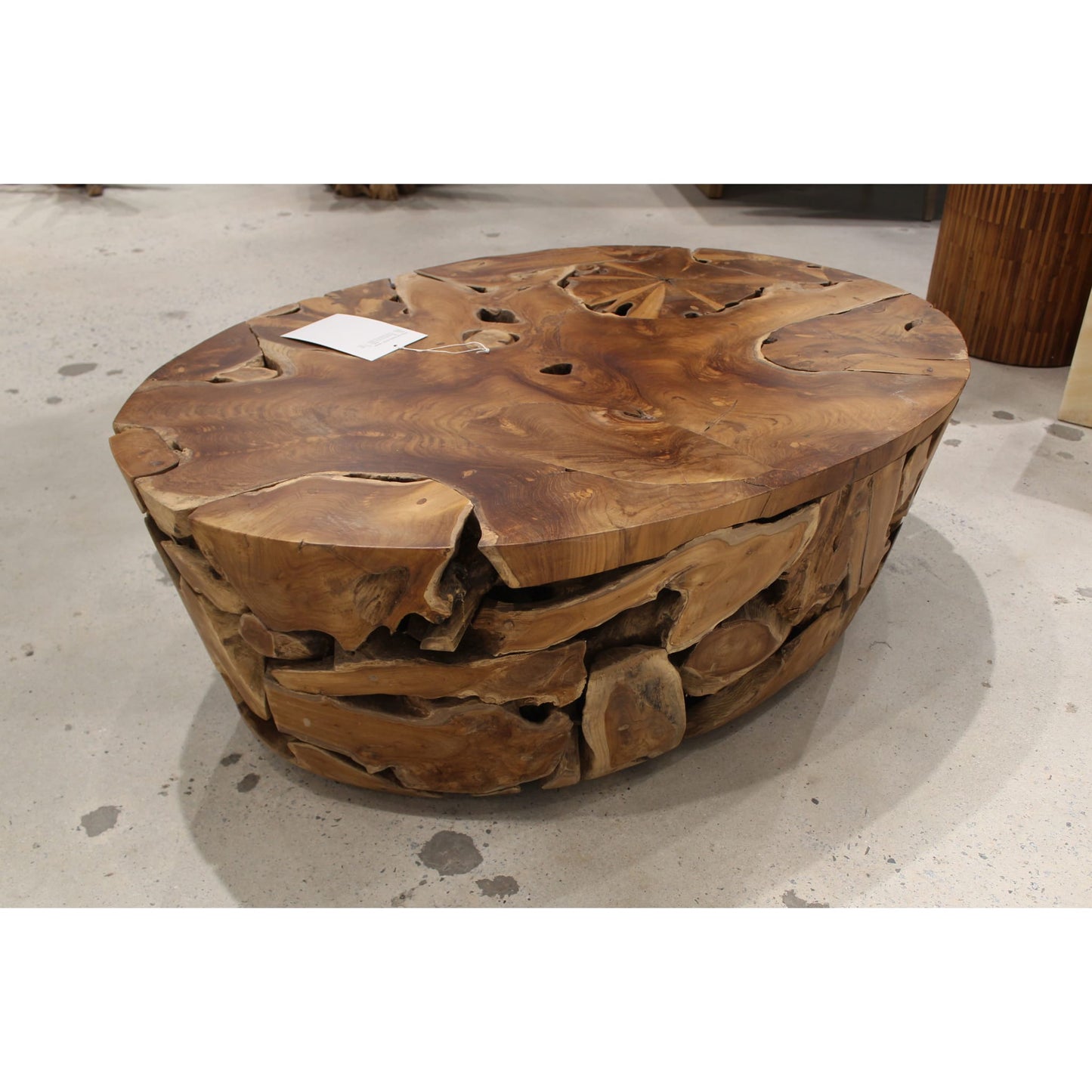 Modus Modus One Teak Slice Solid Wood Coffee Table in Warm Teak