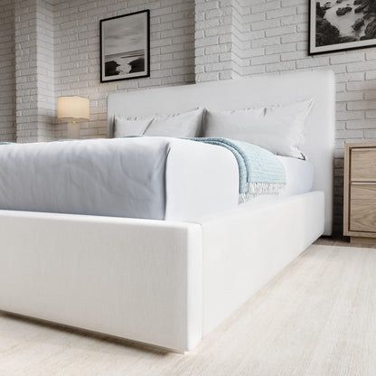Modus One Upholstered Footboard Storage Bed in Pearl