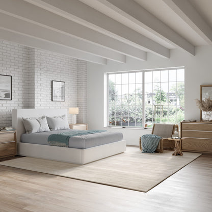 Modus One Upholstered Platform Bed in Pearl
