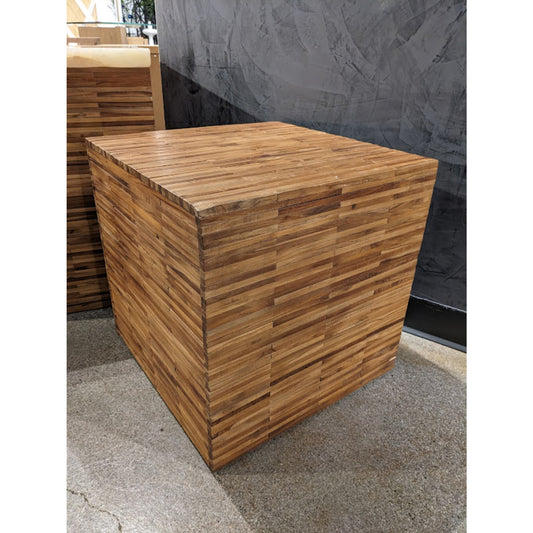 Modus One Wood Tile Square End Table in Solid Teak
