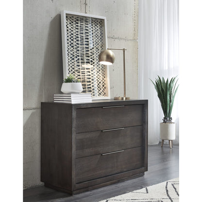 Modus Modus Modus Oxford 3 Drawer Nightstand in Basalt Grey
