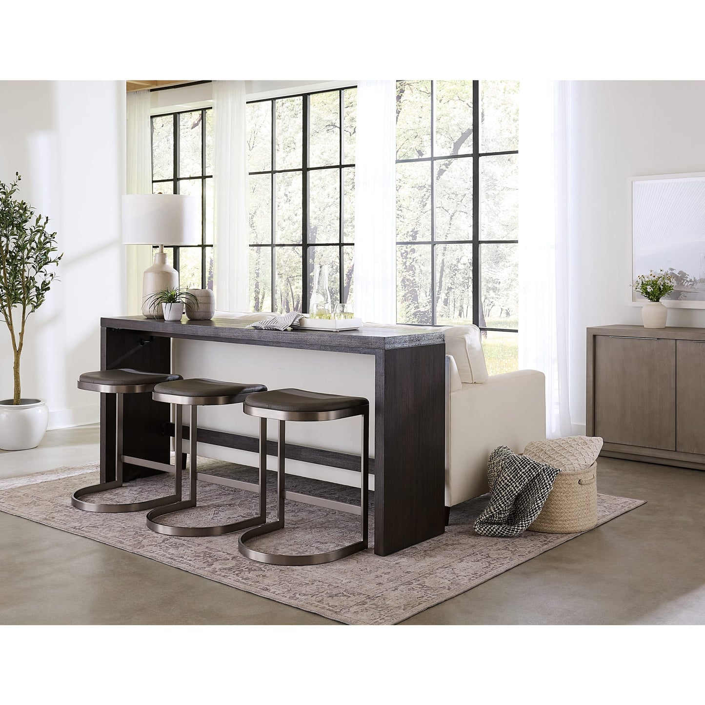 Modus Oxford Gathering Table with USB/Power in Basalt Grey