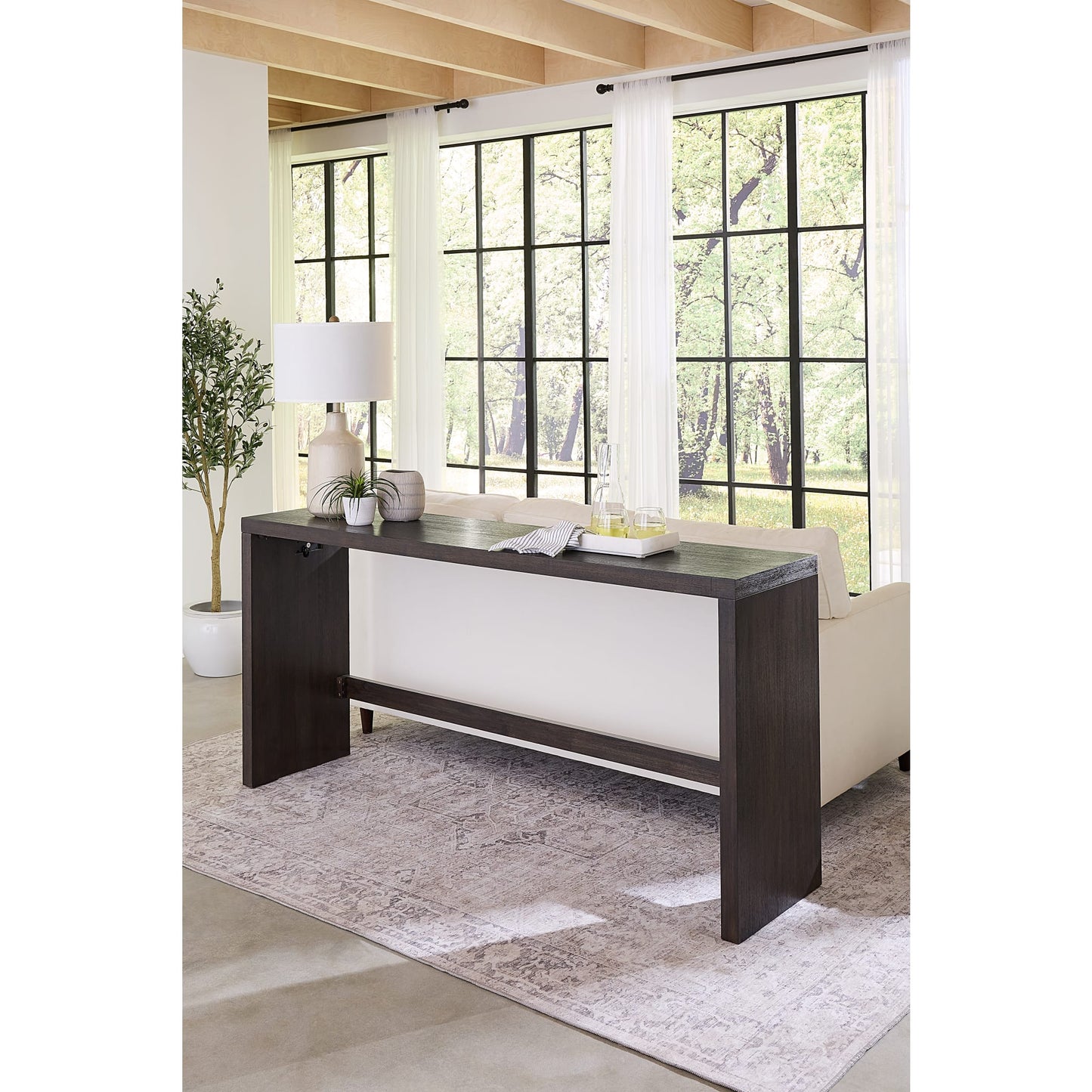 Modus Oxford Gathering Table with USB/Power in Basalt Grey