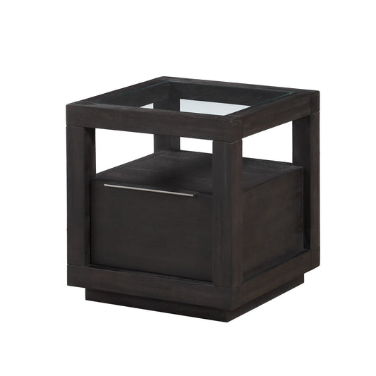 Modus Oxford One Drawer End Table in Basalt Grey