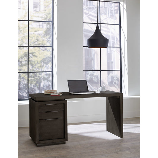 Modus Oxford Single Pedestal Desk in Basalt Grey