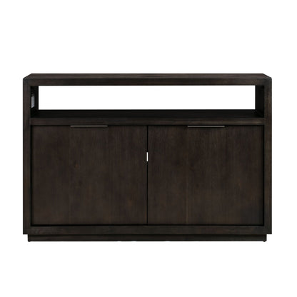 Modus Oxford Solid Wood 54 inch Media Console in Basalt Grey