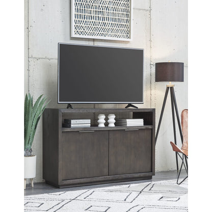 Modus Oxford Solid Wood 54 inch Media Console in Basalt Grey