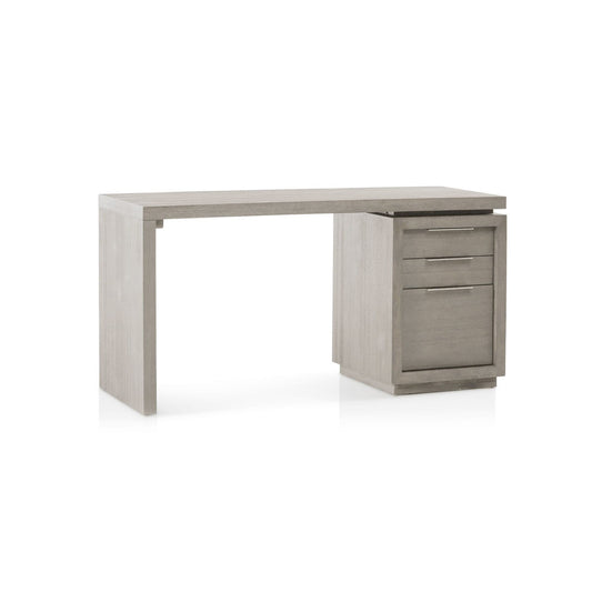 Modus Oxford Three-Drawer Single Pedestal Desk in Mineral