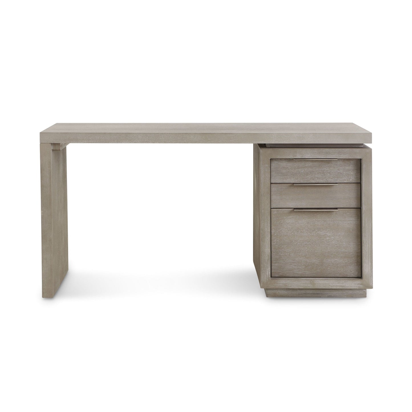 Modus Oxford Three-Drawer Single Pedestal Desk in Mineral