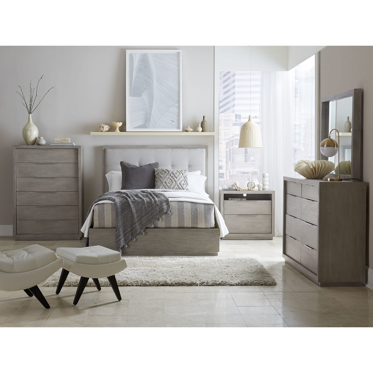 Modus Oxford Two-Drawer Nightstand in Mineral