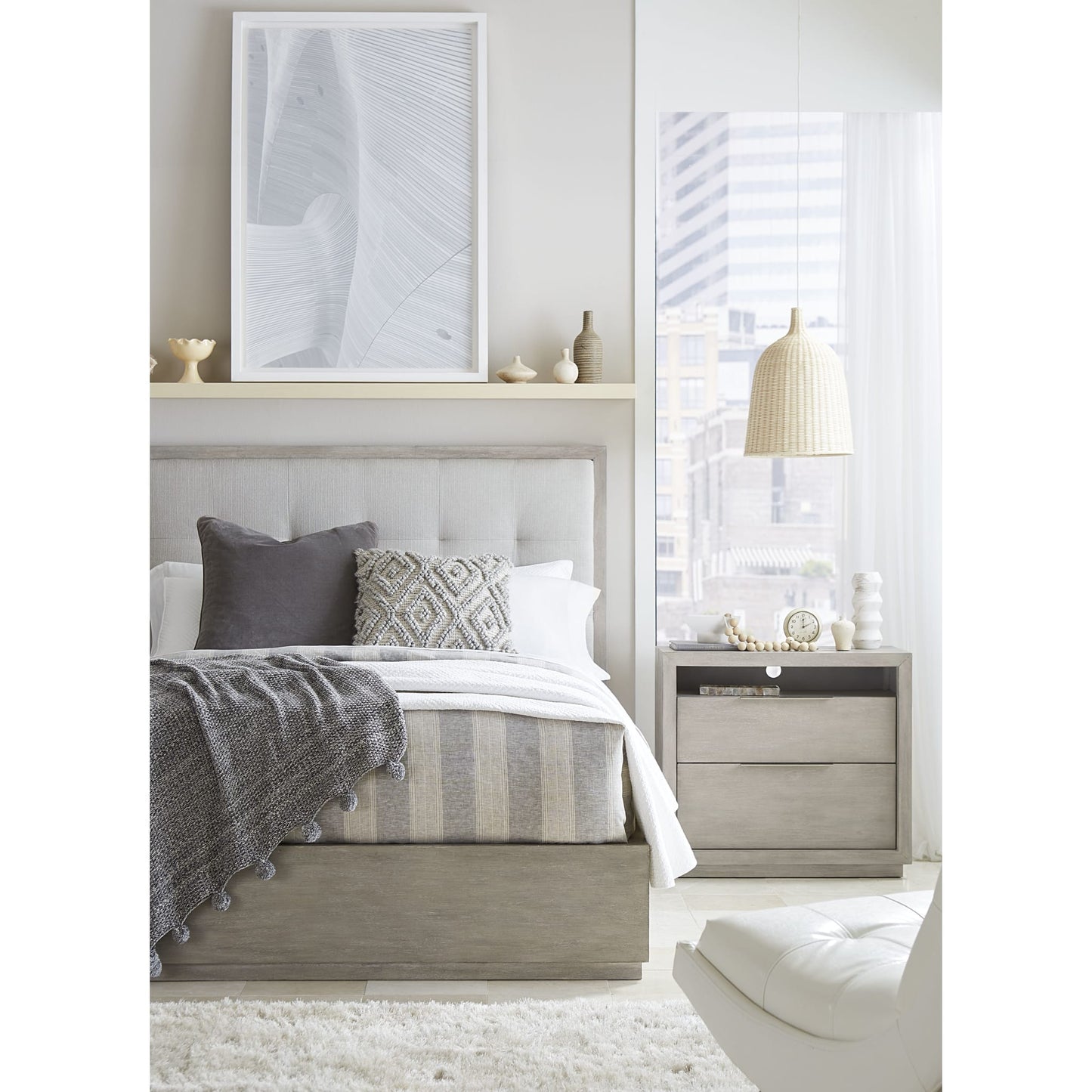 Modus Oxford Two-Drawer Nightstand in Mineral