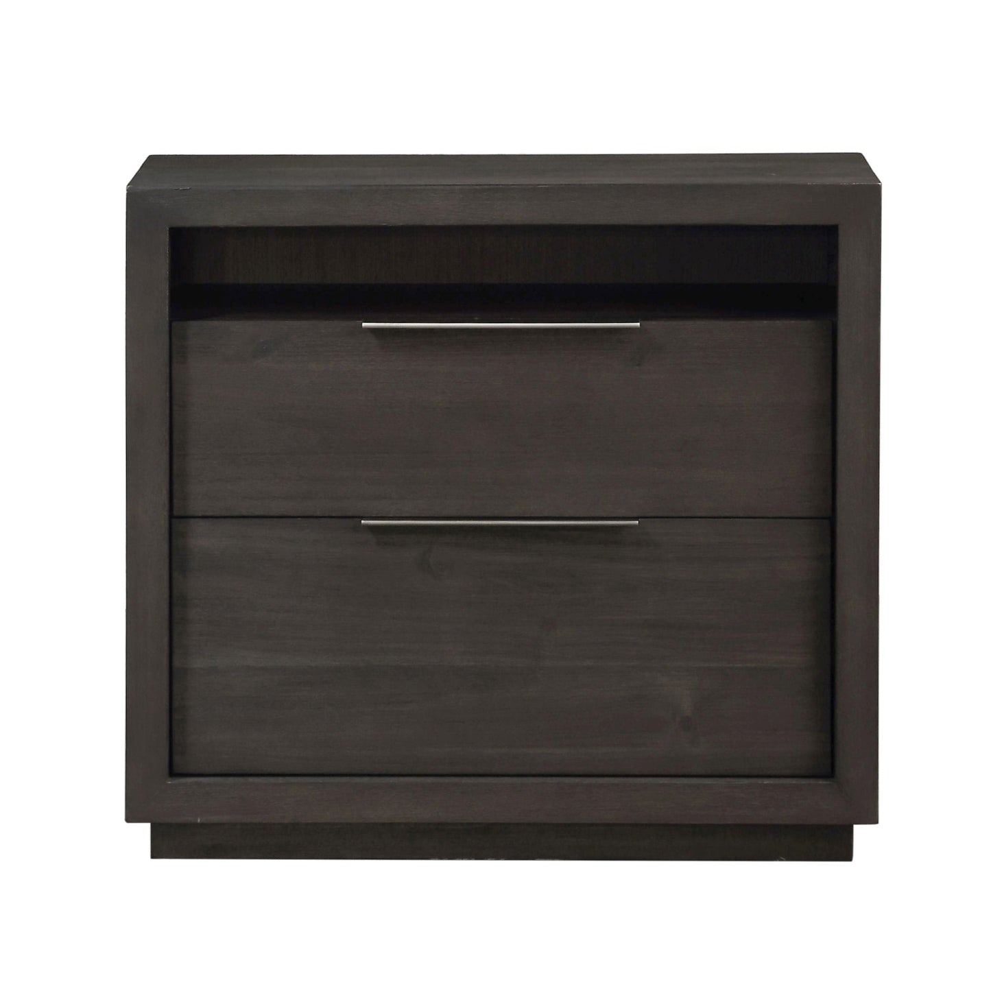 Modus Oxford Two Drawer Nightstand in Basalt Grey