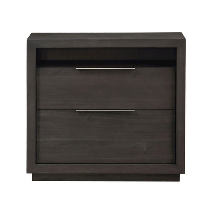 Modus Oxford Two Drawer Nightstand in Basalt Grey