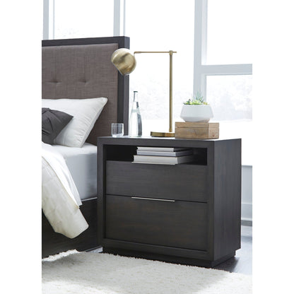 Modus Oxford Two Drawer Nightstand in Basalt Grey