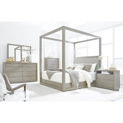 Modus Oxford Upholstered Canopy Bed in Mineral