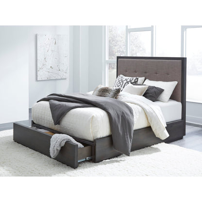 Modus Oxford Upholstered Footboard Storage Bed in Dolphin