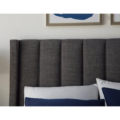 Modus Palermo Upholstered Footboard Storage Bed in Dark Stone