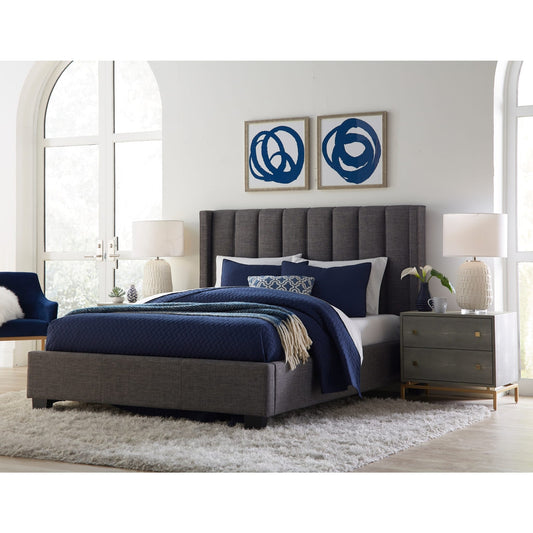 Modus Palermo Upholstered Footboard Storage Bed in Dark Stone