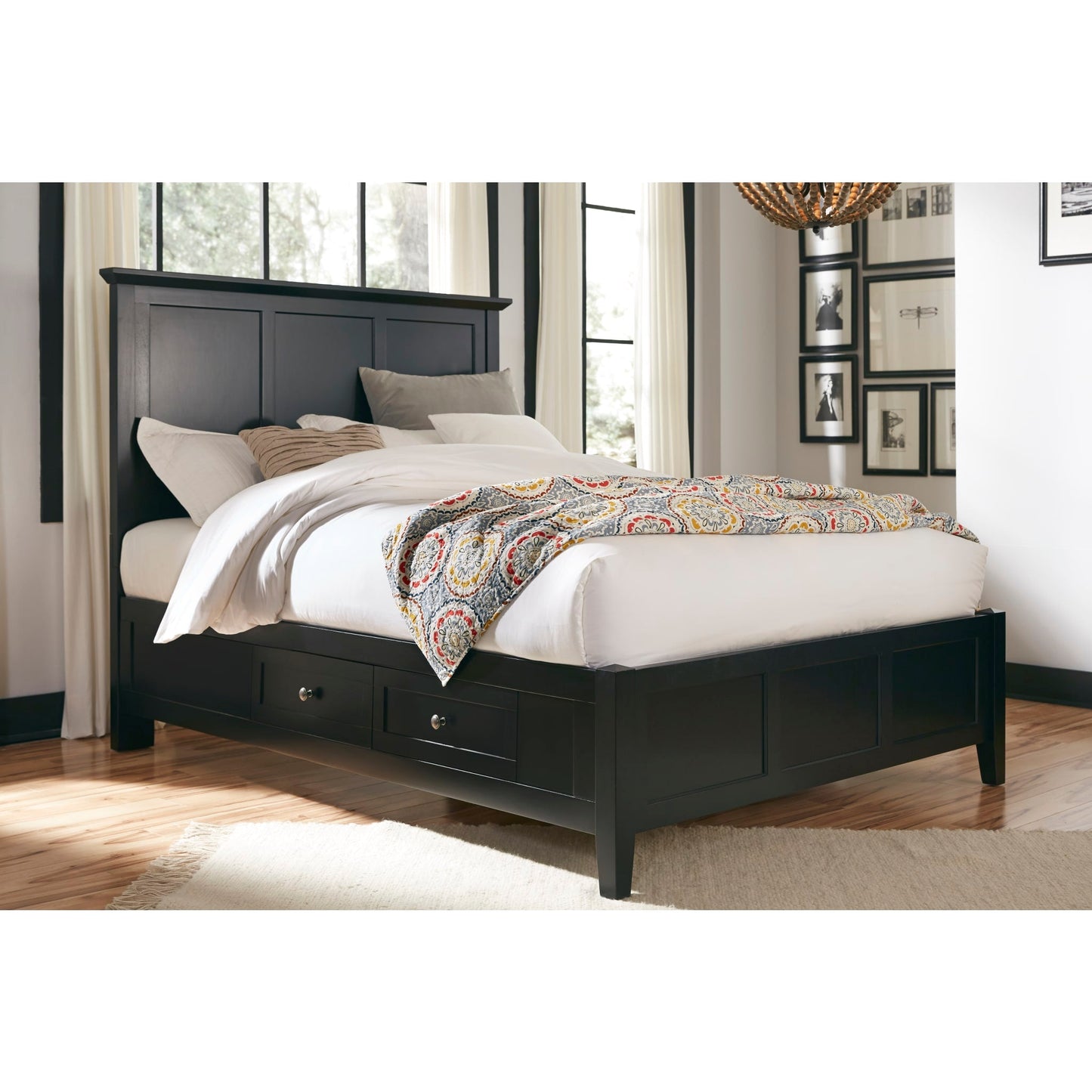 Modus Paragon Four Drawer Wood Storage Bed in Black