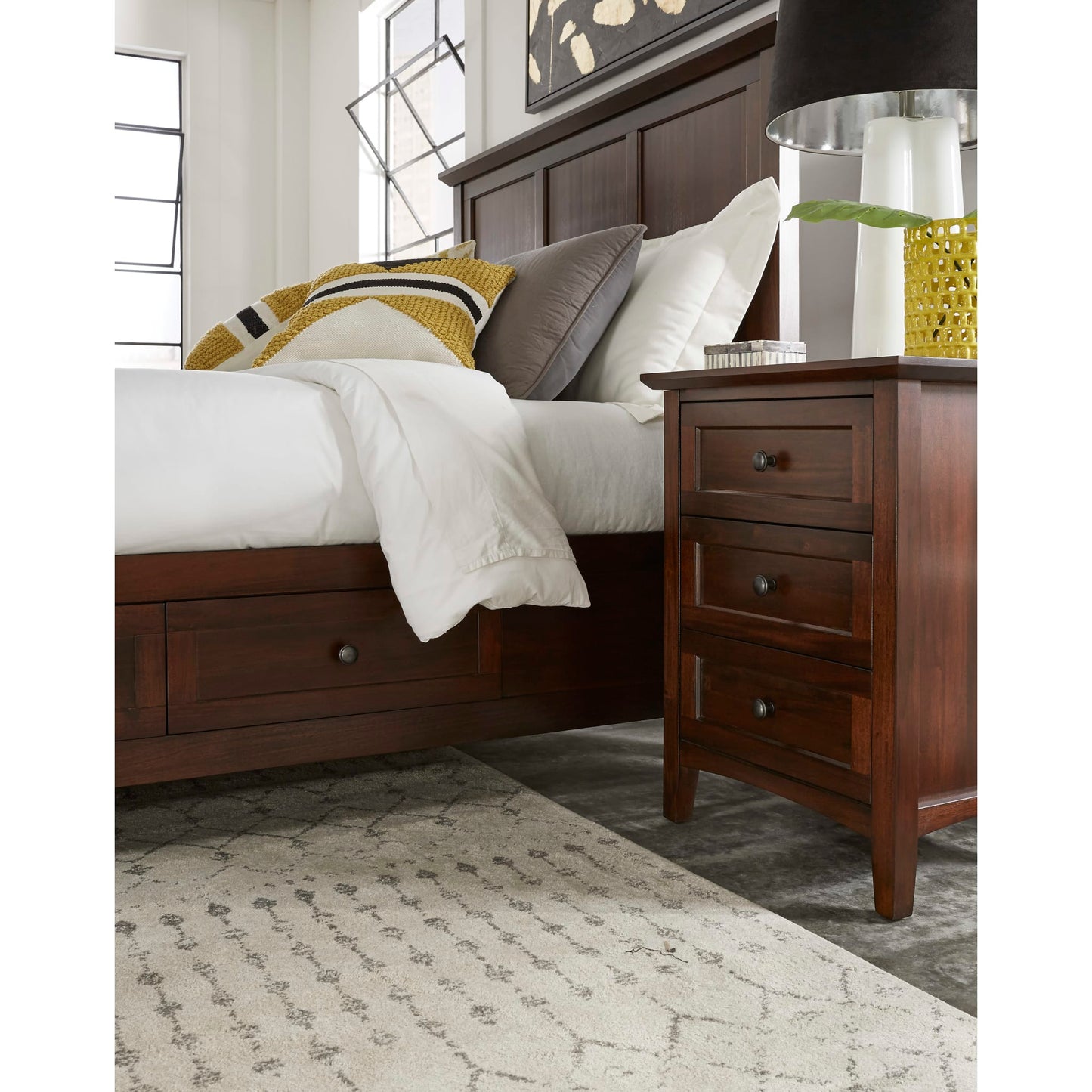 Modus Paragon Four Drawer Wood Storage Bed in Truffle