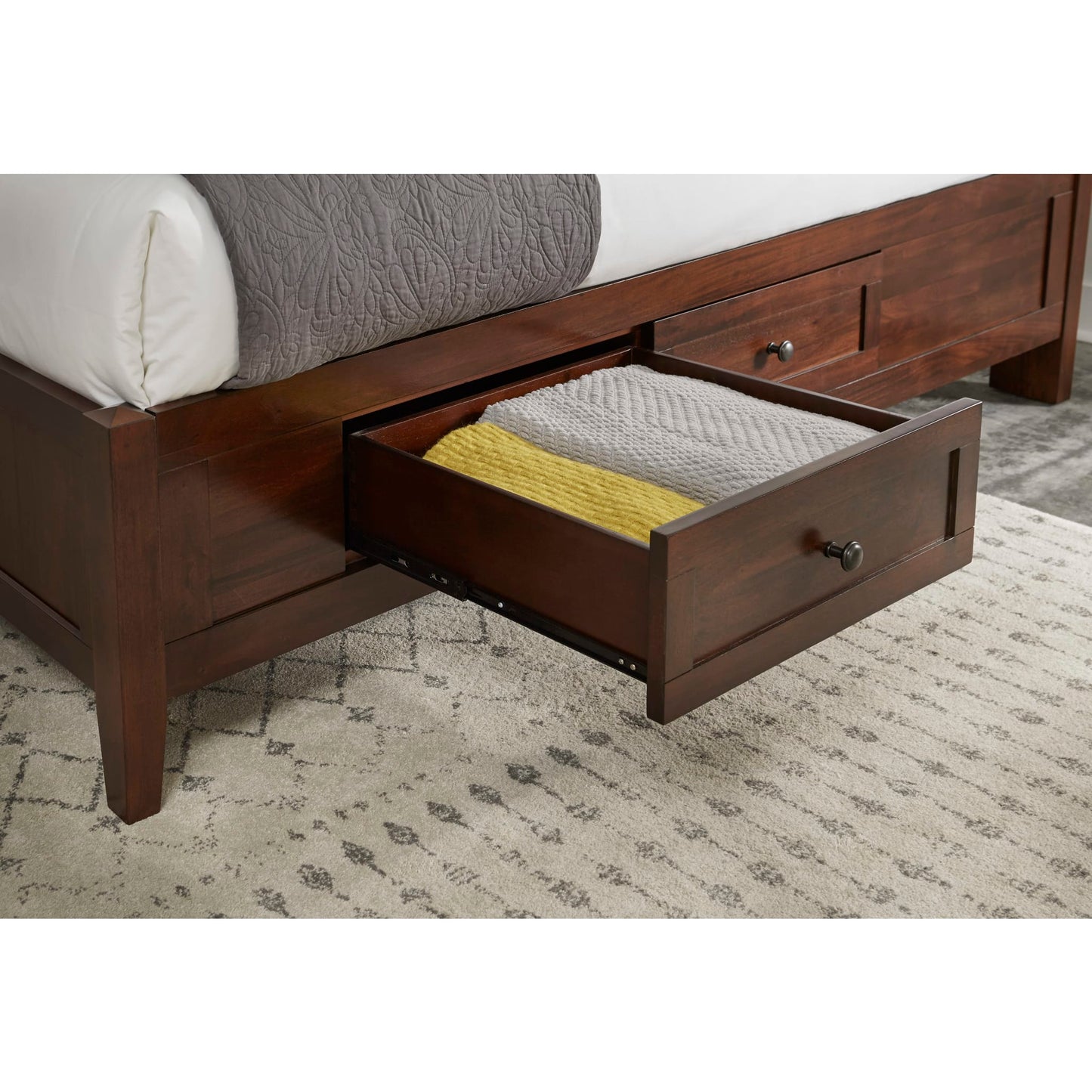 Modus Paragon Four Drawer Wood Storage Bed in Truffle
