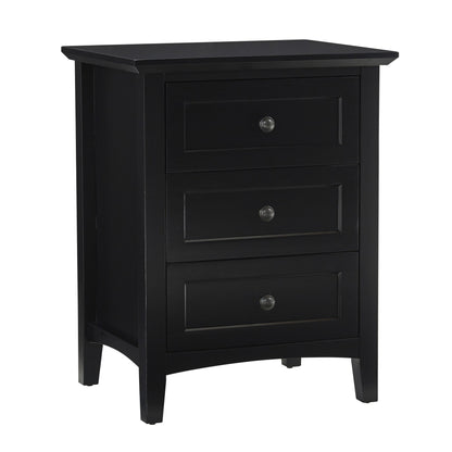Modus Paragon Three-Drawer Nightstand in Black