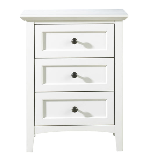 Modus Paragon Three Drawer Nightstand in White