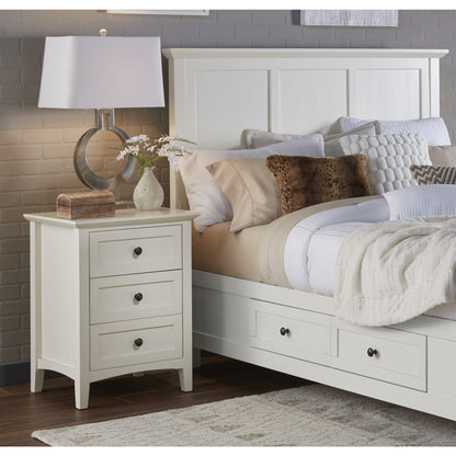 Modus Paragon Three Drawer Nightstand in White