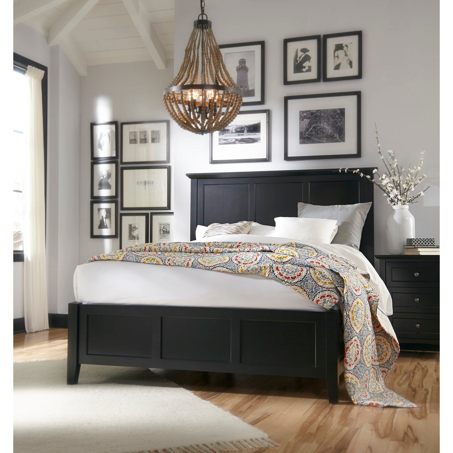 Modus Paragon Wood Panel Bed in Black