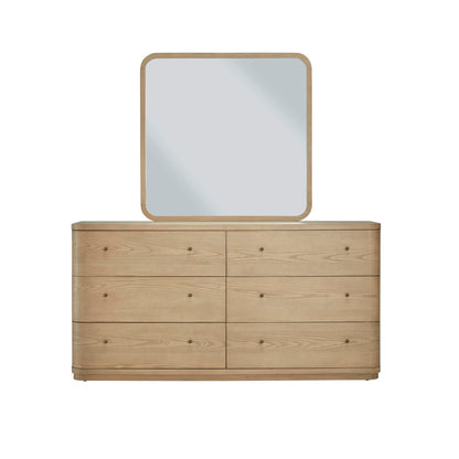 Modus Penny Beveled Glass Wall or Dresser Mirror in Buff Cream
