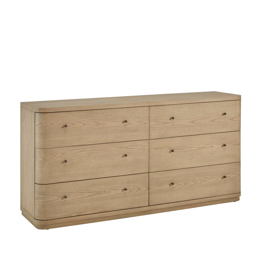 Modus Penny Six Drawer White Ash Dresser in Buff Cream