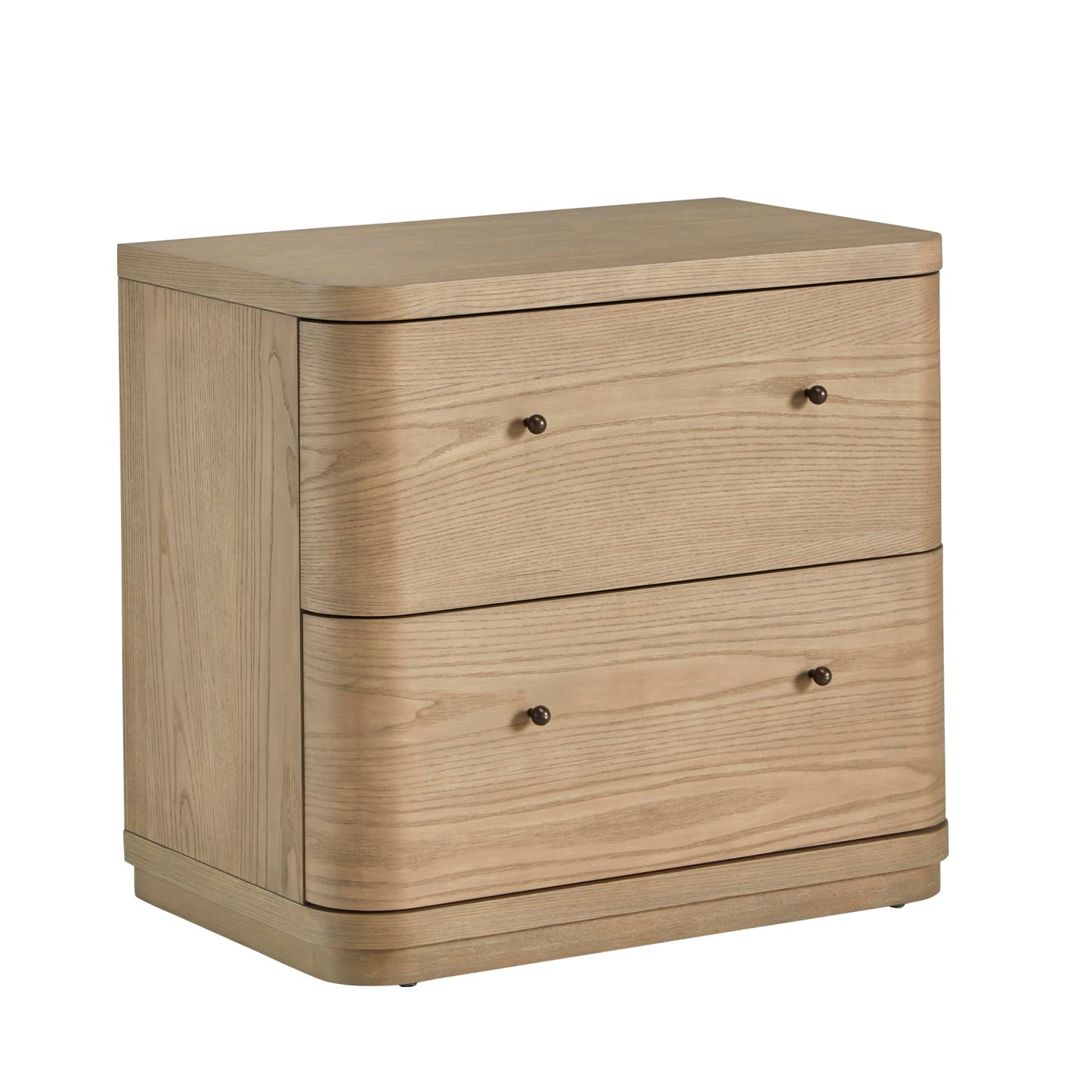 Modus Penny Two Drawer White Ash Nightstand in Buff Cream