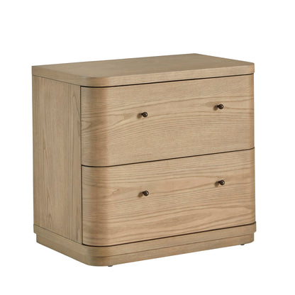 Modus Penny Two Drawer White Ash Nightstand in Buff Cream