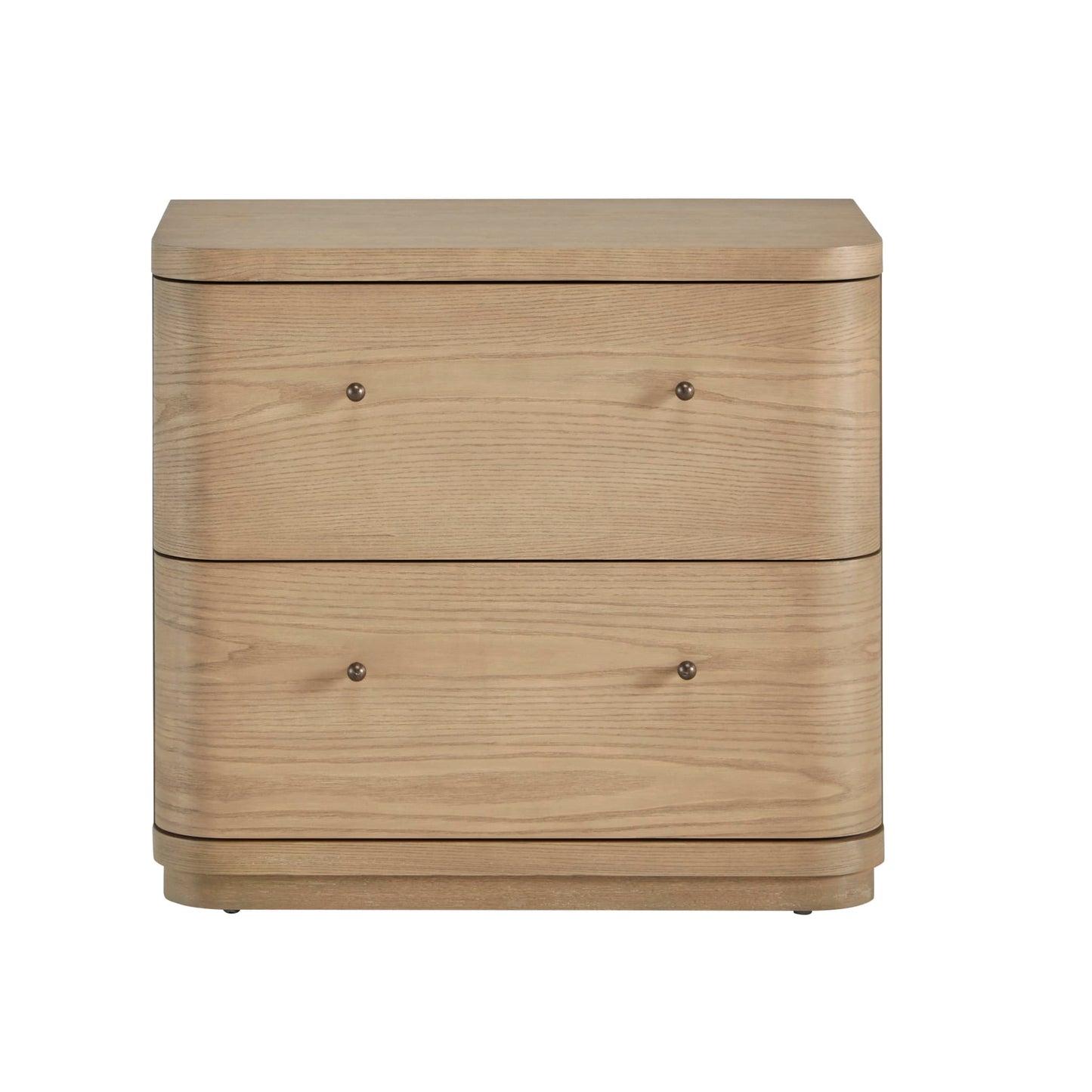 Modus Penny Two Drawer White Ash Nightstand in Buff Cream