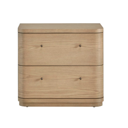 Modus Penny Two Drawer White Ash Nightstand in Buff Cream