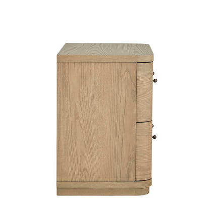 Modus Penny Two Drawer White Ash Nightstand in Buff Cream