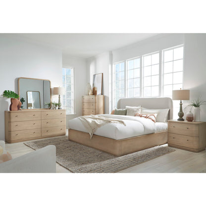 Modus Penny Two Drawer White Ash Nightstand in Buff Cream
