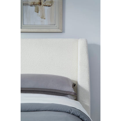 Modus Presley Upholstered Wingback Platform Bed in Cottage Cheese Boucle