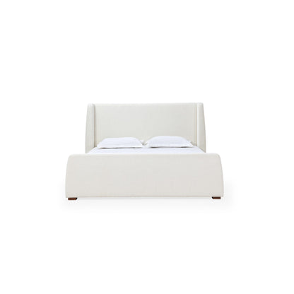 Modus Presley Upholstered Wingback Platform Bed in Cottage Cheese Boucle