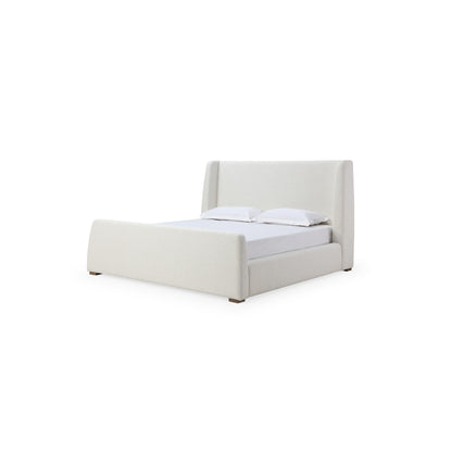 Modus Presley Upholstered Wingback Platform Bed in Cottage Cheese Boucle