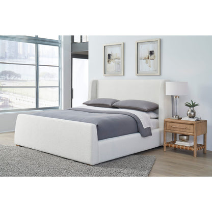 Modus Presley Upholstered Wingback Platform Bed in Cottage Cheese Boucle