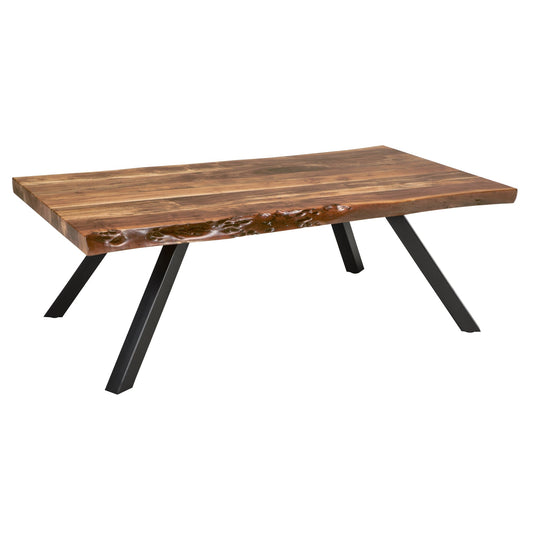 Modus Modus Reese Live Edge Solid Wood Metal Leg Coffee Table in Natural Acacia