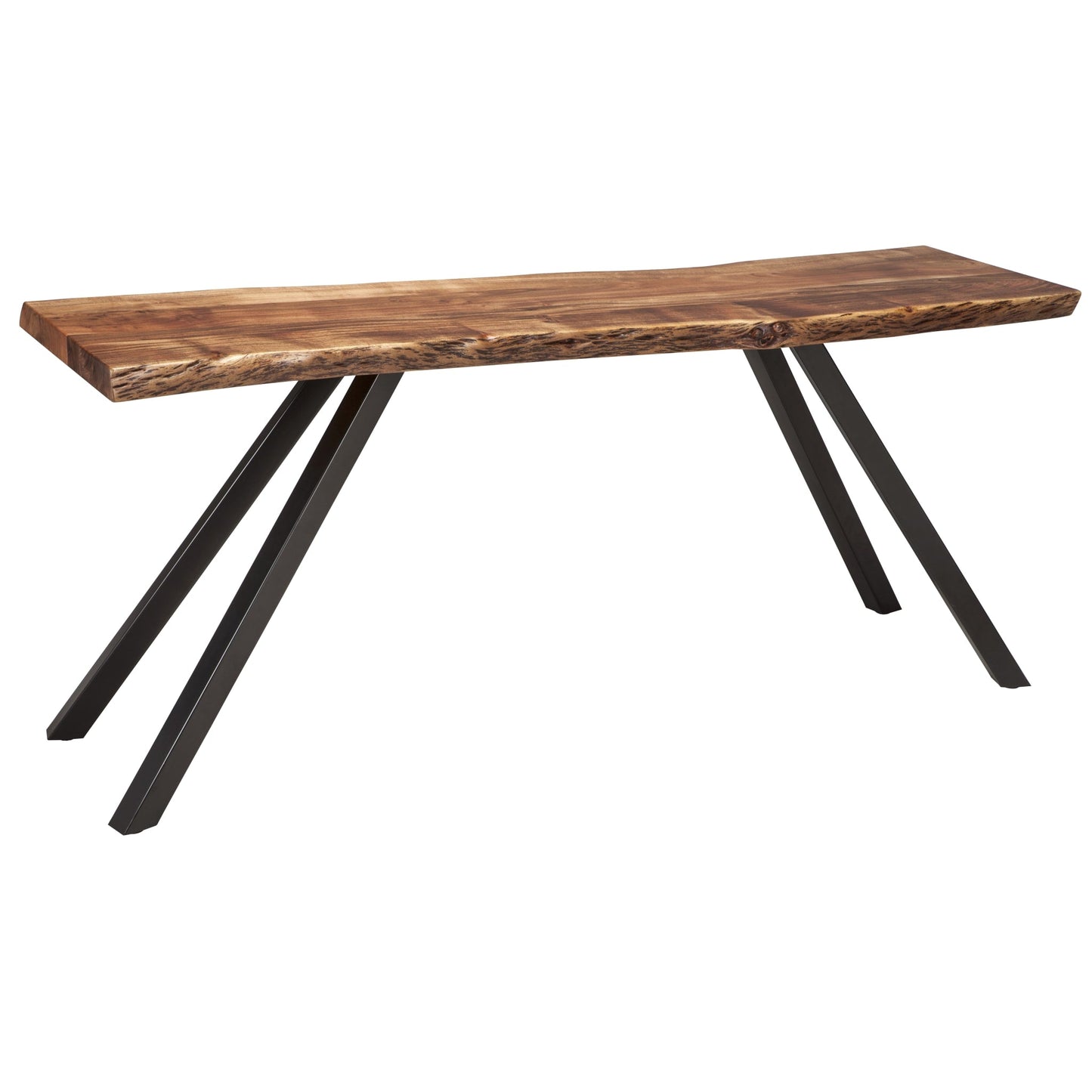 Modus Reese Live Edge Solid Wood Metal Leg Console Table in Natural Acacia