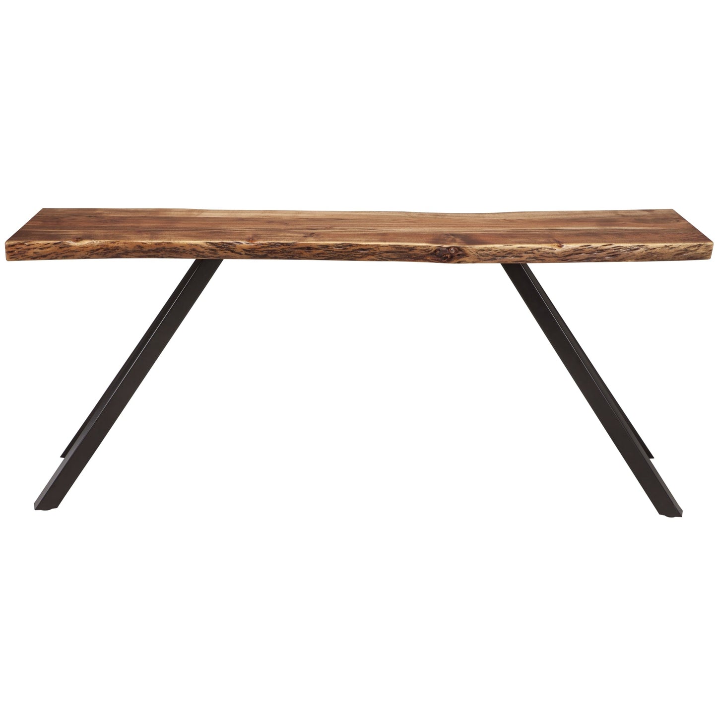 Modus Reese Live Edge Solid Wood Metal Leg Console Table in Natural Acacia