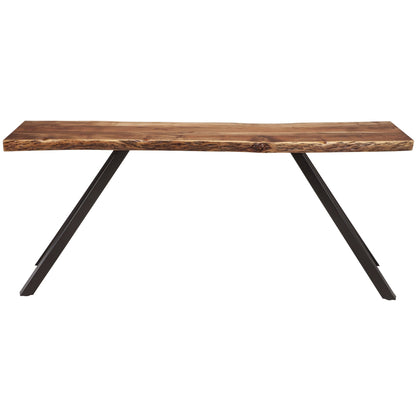 Modus Reese Live Edge Solid Wood Metal Leg Console Table in Natural Acacia