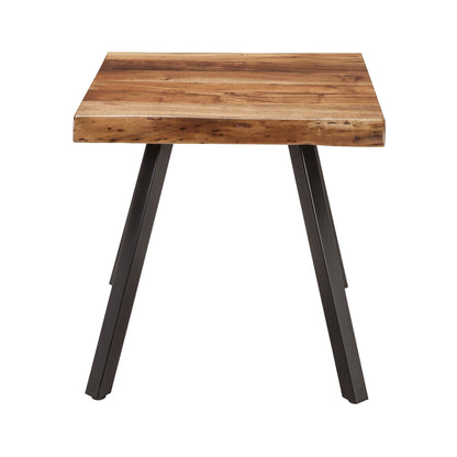 Modus Reese Live Edge Solid Wood Metal Leg End Table in Natural Acacia