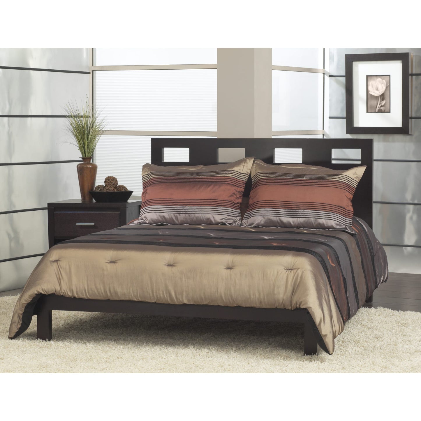 Modus Riva Wood Platform Bed in Espresso