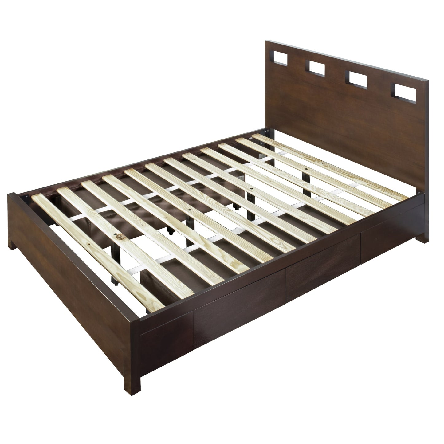 Modus Riva Wood Storage Bed in Chocolate Brown